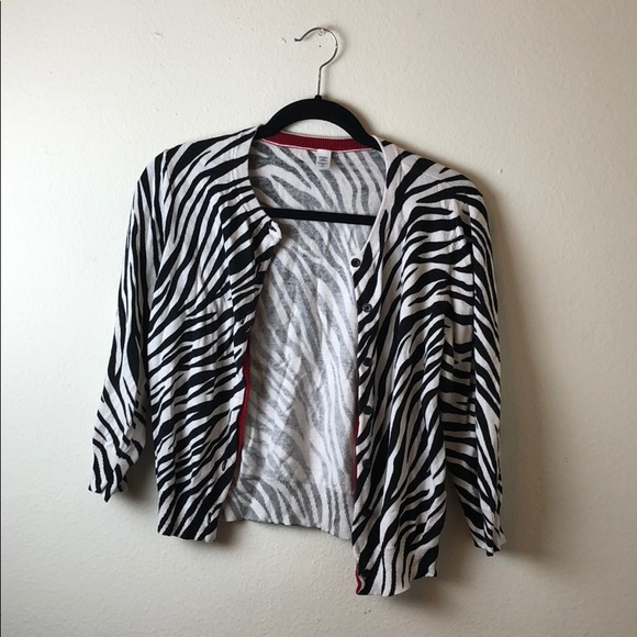 Piper Blue Sweaters Piper Blue Zebra Stripes Cardigan Animal Print L Poshmark